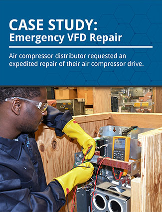 case study emergency vfd repair air compressor distributor requested an expedited repair of their air compressor drive