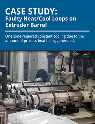 case study faulty heat cool loops on extruder barrel one zone required constant cooling due to the amount of process heat being generated