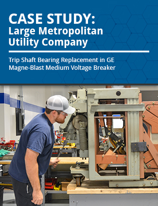 alt="case study large metropolitan utility company trip shaft bearing replacement in ge magne-blast medium voltage circuit breaker"