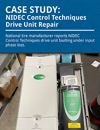 case study national tire manufacturer reports nidec control techniques drive unit faulting under input phase loss.